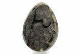Septarian Dragon Egg Geode - Black Crystals #249318-1